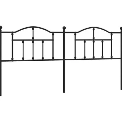 vidaXL Tête de lit métal noir 200 cm 353477