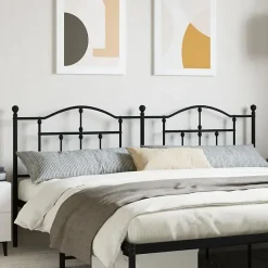 vidaXL Tête de lit métal noir 200 cm 353477