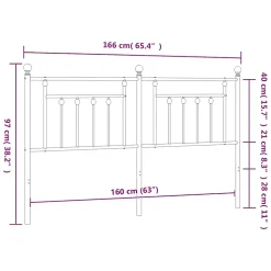 vidaXL Tête de lit métal noir 160 cm 353572