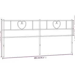 vidaXL Tête de lit métal noir 200 cm 355501