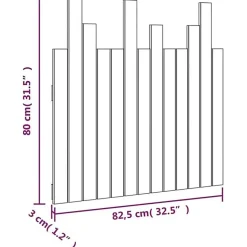 vidaXL Tête de lit murale Marron miel 82,5x3x80 cm Bois massif de pin 824806