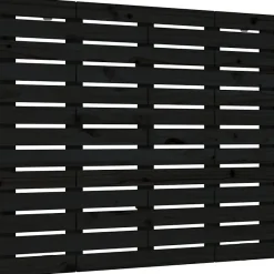 vidaXL Tête de lit murale Noir 146x3x91,5 cm Bois massif de pin 824687
