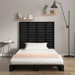 vidaXL Tête de lit murale Noir 146x3x91,5 cm Bois massif de pin 824687