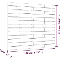 vidaXL Tête de lit murale Noir 146x3x91,5 cm Bois massif de pin 824687