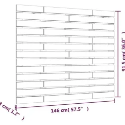 vidaXL Tête de lit murale Noir 146x3x91,5 cm Bois massif de pin 824687