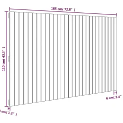 vidaXL Tête de lit murale Marron miel 185x3x110 cm Bois massif de pin 824966