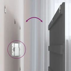 vidaXL Tête de lit murale Gris 204x3x90 cm Bois massif de pin 824880