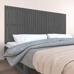 vidaXL Tête de lit murale Gris 204x3x90 cm Bois massif de pin 824880