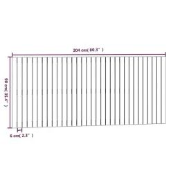 vidaXL Tête de lit murale Gris 204x3x90 cm Bois massif de pin 824880
