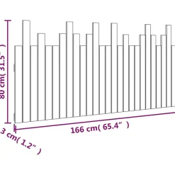 vidaXL Tête de lit murale Noir 166x3x80 cm Bois massif de pin 824812