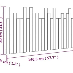 vidaXL Tête de lit murale Noir 146,5x3x80 cm Bois massif de pin 824797