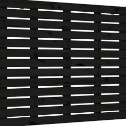 vidaXL Tête de lit murale Noir 126x3x91,5 cm Bois massif de pin 824682