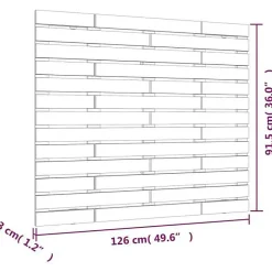 vidaXL Tête de lit murale Noir 126x3x91,5 cm Bois massif de pin 824682