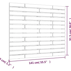 vidaXL Tête de lit murale Blanc 141x3x91,5 cm Bois massif de pin 824709