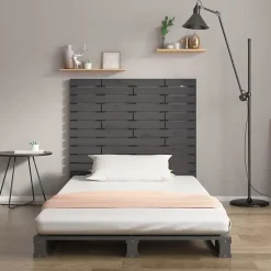 vidaXL Tête de lit murale Gris 81x3x91,5 cm Bois massif de pin 824695