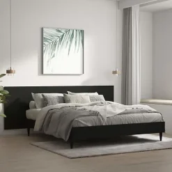 vidaXL Tête de lit murale Noir 240x1,5x80 cm Bois d'ingénierie 811053