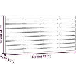 vidaXL Tête de lit murale Noir 126x3x63 cm Bois massif de pin 824732