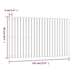 vidaXL Tête de lit murale Blanc 147x3x90 cm Bois massif de pin 824894