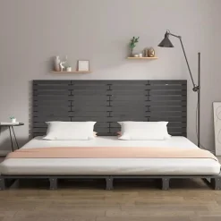 vidaXL Tête de lit murale Gris 206x3x91,5 cm Bois massif de pin 824670