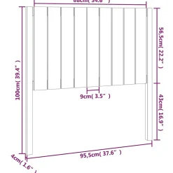 vidaXL Tête de lit Noir 95,5x4x100 cm Bois massif de pin 818854