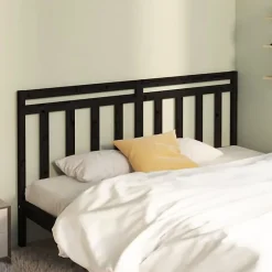 vidaXL Tête de lit Noir 186x4x100 cm Bois massif de pin 817809