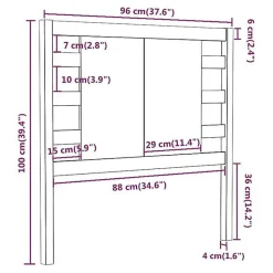 vidaXL Tête de lit Noir 96x4x100 cm Bois massif de pin 818754