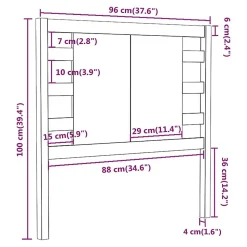 vidaXL Tête de lit Noir 96x4x100 cm Bois massif de pin 818754