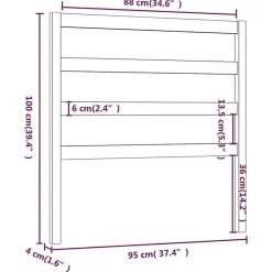 vidaXL Tête de lit Noir 95x4x100 cm Bois massif de pin822236