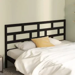 vidaXL Tête de lit Noir, 206x4x100 cm Bois massif de pin