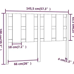 vidaXL Tête de lit Noir 145,5x4x100 cm Bois massif de pin 817994
