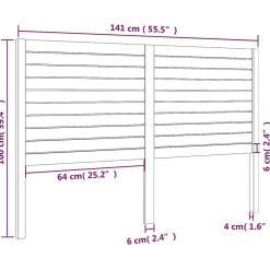 vidaXL Tête de lit Noir 141x4x100 cm Bois massif de pin 819019