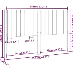 vidaXL Tête de lit Noir 165,5x4x100 cm Bois massif de pin 818884