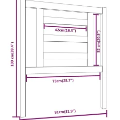 vidaXL Tête de lit Noir 81x4x100 cm Bois massif de pin 818799