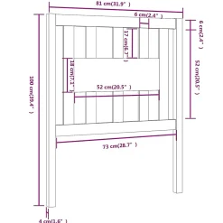 vidaXL Tête de lit Noir 81x4x100 cm Bois massif de pin 818649