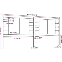 vidaXL Tête de lit Noir 166x4x100 cm Bois massif de pin 818784