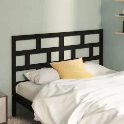 vidaXL Tête de lit Noir 156x4x100 cm Bois massif de pin
