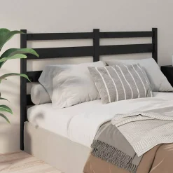 vidaXL Tête de lit Noir 126x4x100 cm Bois massif de pin 818414