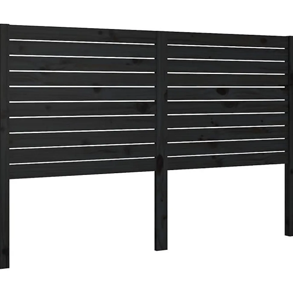 vidaXL Tête de lit Noir 146x4x100 cm Bois massif de pin 819024