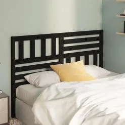 vidaXL Tête de lit Noir 166x4x100 cm Bois massif de pin