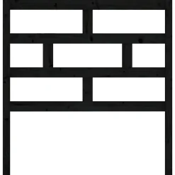 vidaXL Tête de lit Noir 106x4x100 cm Bois massif de pin