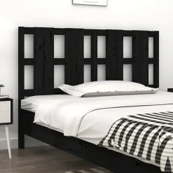 vidaXL Tête de lit Noir 125,5x4x100 cm Bois massif de pin 817984