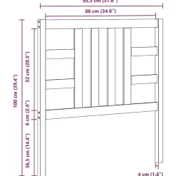 vidaXL Tête de lit Noir 96x4x100 cm Bois massif de pin 817824