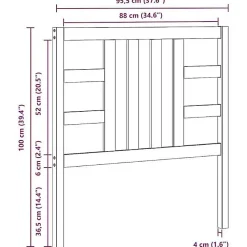 vidaXL Tête de lit Noir 96x4x100 cm Bois massif de pin 817824