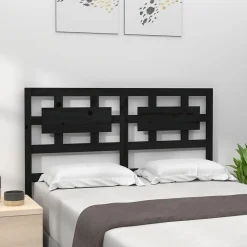 vidaXL Tête de lit Noir 125,5x4x100 cm Bois massif de pin 818034