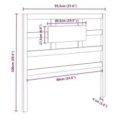 vidaXL Tête de lit Noir 95,5x4x100 cm Bois massif de pin 818024