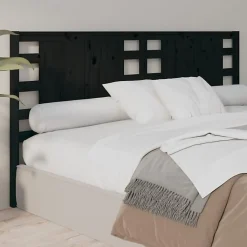 vidaXL Tête de lit Noir 206x4x100 cm Bois massif de pin 818794