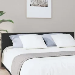vidaXL Tête de lit Noir 200x1,5x80 cm Bois d'ingénierie 811044