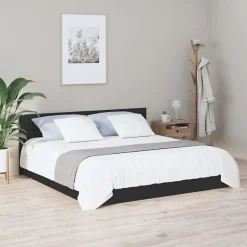 vidaXL Tête de lit Noir 200x1,5x80 cm Bois d'ingénierie 811044