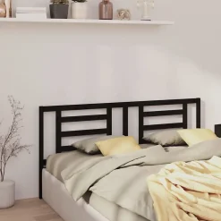 vidaXL Tête de lit Noir 206x4x100 cm Bois de pin massif 818844