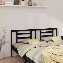 vidaXL Tête de lit Noir 206x4x100 cm Bois de pin massif 818844